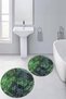 Digital Printed Base Washable Round Bath Mat Set of 2 Toilet Seat Covers - 9