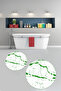 Non-Slip Base Washable Marble Pattern Round Bathroom Mat Set of 2 Toilet Mats - 2