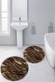 Digital Non-Slip Base Washable Round Bathroom Mat Set of 2 Toilet Seat Covers - 9