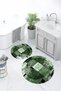 Printed Non-Slip Base Washable Round Bath Mat Set of 2 Toilet Seat Covers - 5