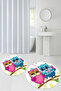 Printed Washable Owl Pattern Round Bath Mat Set of 2 Toilet Seat Covers - 5