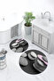 Digital Printed 3D Washable Round Bath Mat Set of 2 Toilet Seat Covers - 8
