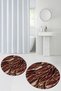 Digital Non-Slip Base Washable Round Bathroom Mat Set of 2 Toilet Seat Covers - 3