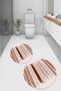 Printed Non-Slip Base Washable Round Bath Mat Set of 2 Toilet Seat Covers - 4