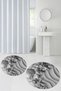 Digital Printed 3D Non-Slip Base Washable Round Bathroom Mat Set of 2 Toilet Seat Covers - 4