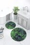 Digital Printed Base Washable Round Bath Mat Set of 2 Toilet Seat Covers - 7