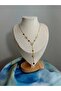 White Oval Y Necklace - 3