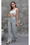 Wide Leg Elastic Waist Thin Fabric Trousers - 2