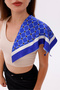 Blue Chain Patterned - Efes Model Scarf Estascarf