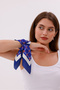 Dark Blue Chain Patterned - Efes Model Scarf Estascarf - 7