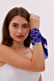 Dark Blue Chain Patterned - Efes Model Scarf Estascarf - 6