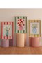 Natural Wood Framed Uv Printing 3-Piece Colorful Flower Pattern Painting Set in a Vase Modern & Stylish Wall Decor
