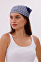 Gray Navy Blue Chain Patterned - Efes Model Scarf Estascarf - 3