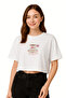 Women's Oversize Semi Crop T-Shirt - Pink Cup Printed "Need a Turkish Coffee" Coquette Design