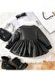 Girl's Faux Leather with Plush Detail Inside and Snap-On Finish - 4
