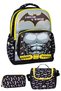 3-Piece Primary School Yellow Printed School Bag with Lunch and Pen Holder for Boys
