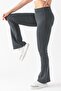 Women's Anthracite Brand Equivalent Combed Cotton Knitted Flexible Lycra Flared Leggings - 2