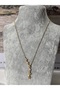 Star Model V Necklace with Zircon Stone Steel Gold - 4