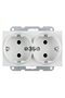 MECANISM PRIZA SCHUKO DUBLA KARRE PLUS 55 SOFT TOUCH SEASHELL