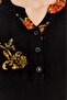 Viscose Black Floor Orange Floral Patterned Summer Women's Dress - 3
