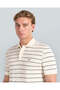 STRIPED SHORT SLEEVE POLO FOR MEN (NAVY & WHITE) - 4