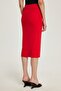 Women's Slim Fit Slim Fit Midi Length Red Skirt - 5