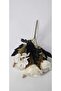 Cream Tones Artificial Rose Bouquet with Khaki Leaves 27 cm Home Decor Flower Pot Ornament - 4