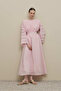Wide Sleeve Rib Detailed Dress Light Pink - 3