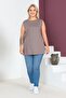 Large Size Thick Strap Lycra Slit Sports and Daily Combed Cotton Tank Top Blouse - 2