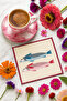 Pack of 2 Digital Printed Cocktail Napkins with Embroidery Detail Ds20