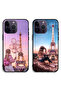 جرابان واقيان لهاتف Apple iPhone 14 Pro Max بتصميم فتاة لطيفة وبرج إيفل