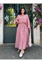 Muslin Powder Embroidered Loose Blouse and Flared Skirt Set (Embroidered 2-Piece Set)
