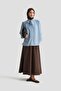 Neck Ribbon Patterned Tunic-Blue 25Yt303 - 3