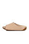 Beige Genuine Leather Women's Slippers 002 Z - 2