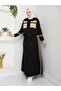 2-Piece Hijab Sports Suit Set – Two Thread Cotton Fabric with Stripe Detail N-05454 _ Black