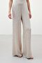 Jacquard Satin Trousers - Beige - 7