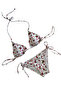 Women's White Cherry Themed Halter Neck Tie-Up Triangle Bikini Set Hzl25S-Lc5005 - 4