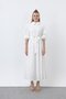 Women's Cotton Shirt Dress with Belt - 12626Elb - Ecru - 4