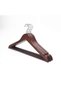 Clothes coat hanger glossy walnut wood color clothing hanger 10 pieces - 5