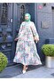 Women's Comfortable Fit Buttoned Patterned Modal Dress