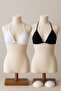 Kadın Siyah ve Beyaz Minimal Kesim Üçgen Bikini Üstü - 6