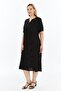 Black and White Polka Dot Short Sleeve Viscose Summer Mother's Dress - 4