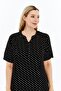 Black and White Polka Dot Short Sleeve Viscose Summer Mother's Dress - 3