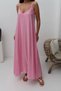 Pink Casual Flowy Dress with Rope Straps - 3