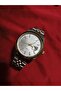 Steel Gold-Silver Band Men's Wristwatch- Silver Color Case - Gold Silver Band - Silver Dial - 2