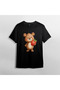 Cute Bear and Strawberry Unisex 100% Cotton Crew Neck T-Shirt - 2