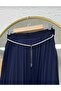 Flounce-Lined Long Pleated Chiffon Skirt - 4