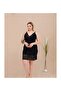 Pink Black Combed Cotton Plus Size Dressing Gown Nightgown Set - 2