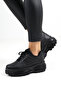 Black Women's Casual Sneaker Shoes Stylish High Sole - with Color Options