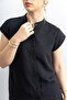 Women's Short Sleeve Judge Collar Cotton Shirt - 3